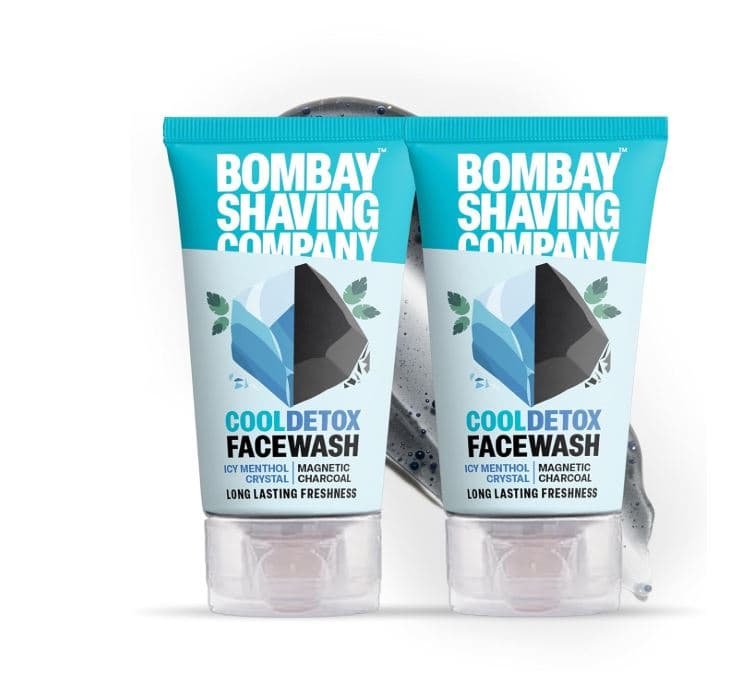 Bombay Shaving Company Cool Detox Face Wash Combo 2 x 100g | Charcoal Deep Clean & Menthol Cooling | Removes Dirt, Oil & Pollution | Long-Lasting Freshness | Value Pack