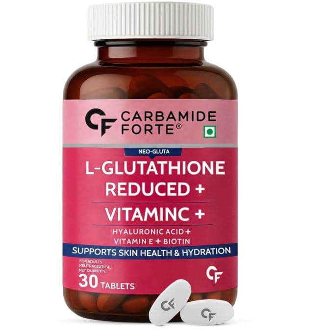 Carbamide Forte Japanese Reduced L Glutathione Tablets 500mg with Vitamin C - 30 Veg Tablets