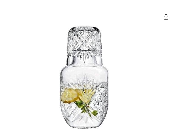 Glass Water Carafe with Lid — Bedside Bottle