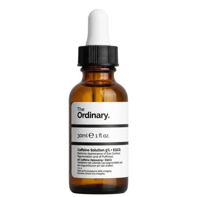 The Ordinary Caffeine Solution 5% + EGCG, Depuffing Eye Serum for Dark Circles and Tired Eyes, 30