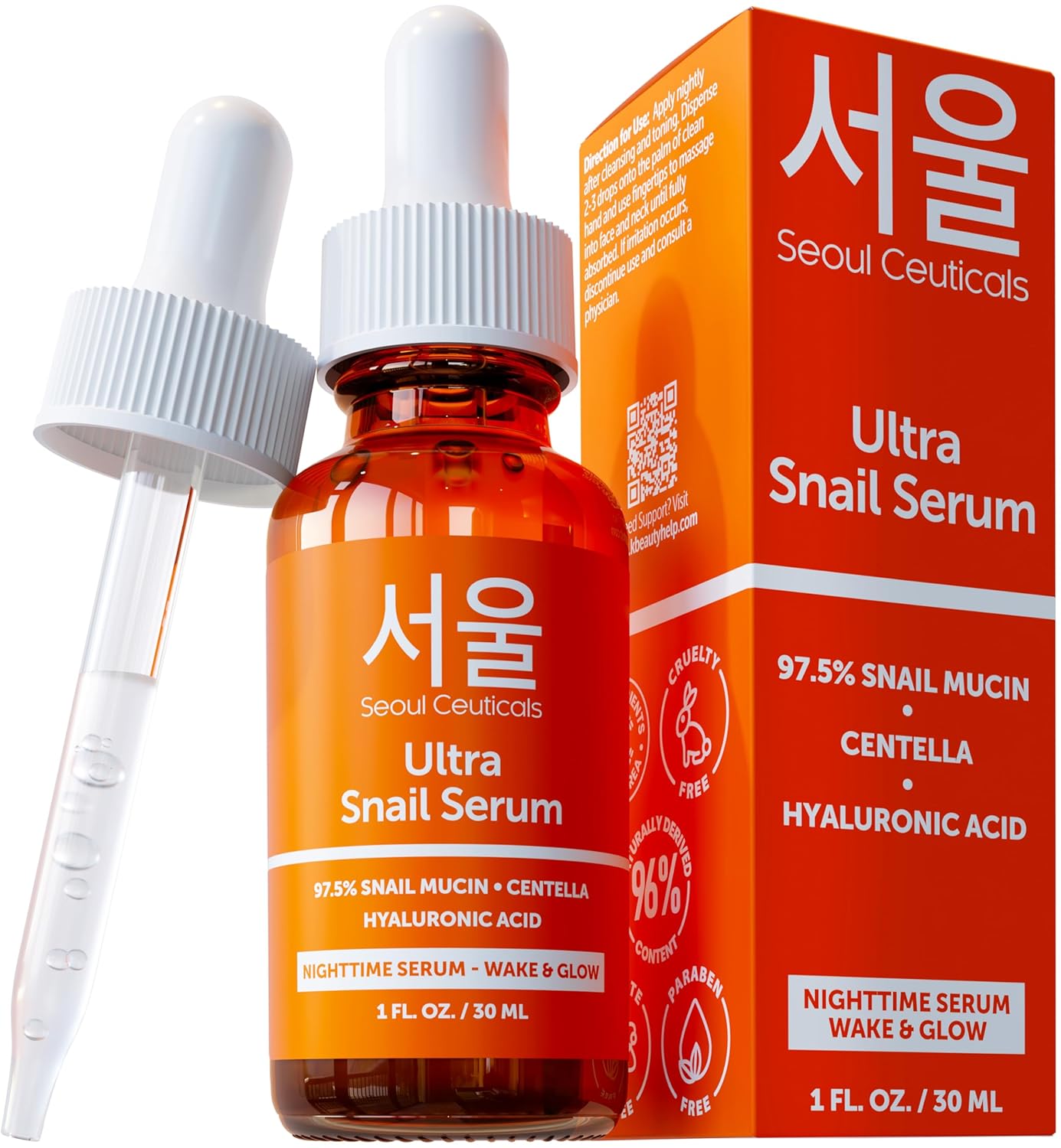 SeoulCeuticals Korean Snail Mucin Serum – 97.5% Snail Serum